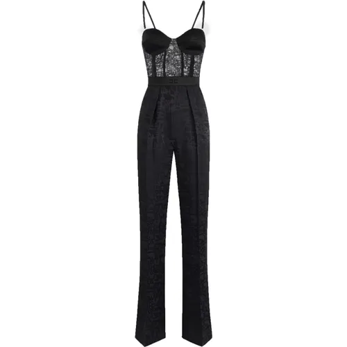 Jacquard Jumpsuit Palazzo Trousers , female, Sizes: S, M - Elisabetta Franchi - Modalova