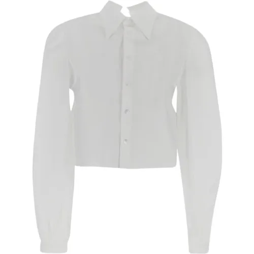Weißes Langarm-Baumwollhemd , Damen, Größe: M - MM6 Maison Margiela - Modalova