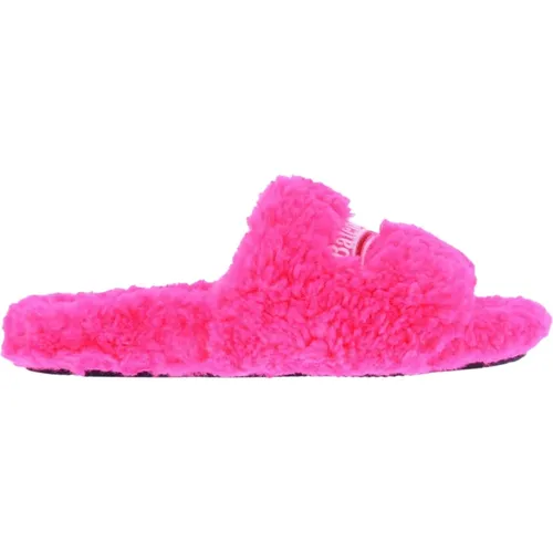 Furry Slide Sandal , female, Sizes: 3 UK - Balenciaga - Modalova