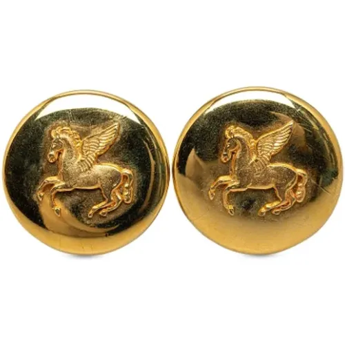 Pre-owned Gold earrings , female, Sizes: ONE SIZE - Hermès Vintage - Modalova