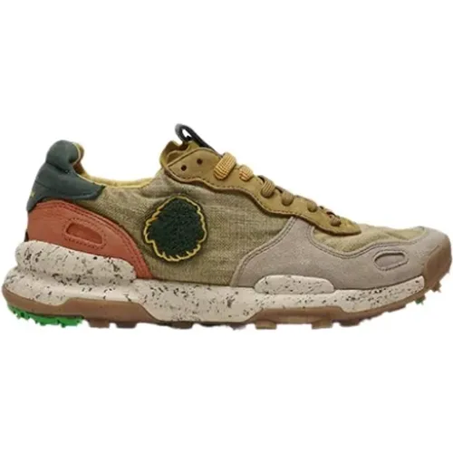 Jungle-inspired Sneakers in Khaki , male, Sizes: 7 UK, 11 UK - Satorisan - Modalova