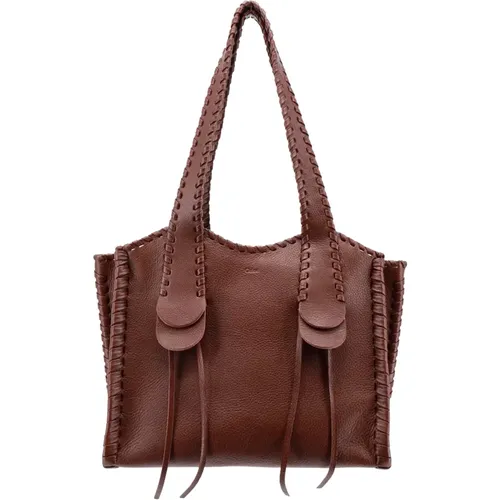 Leather Shoulder Bag with Zip , female, Sizes: ONE SIZE - Chloé - Modalova