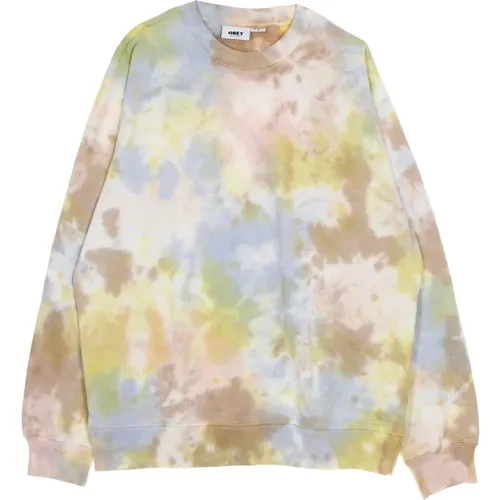 Tie-Dye Crewneck Sweatshirt Leichter Fleece - Obey - Modalova