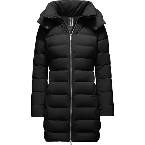 Slim Stretch Nylon Down Jacket with Detachable Hood , female, Sizes: XL, 2XL, 3XL, XS, L, S, M - BomBoogie - Modalova