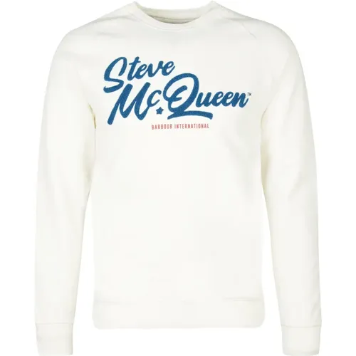 Grafik Sweatshirt Steve McQueen Stil , Herren, Größe: S - Barbour - Modalova