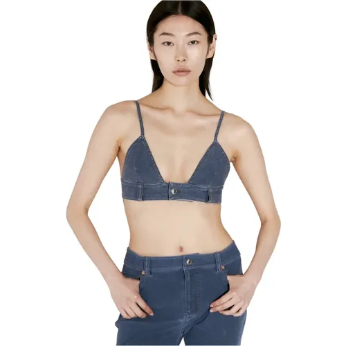 Denim Bra Top mit Gürtelschlaufen , Damen, Größe: M - alexander wang - Modalova