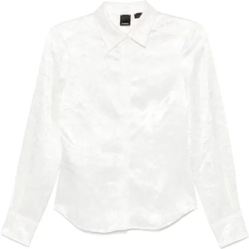 Satin Weave Shirt Classic Collar , female, Sizes: XS, S, M - pinko - Modalova