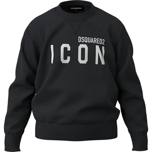 Schwarzer Slouch-Fit Icon Pullover - Dsquared2 - Modalova