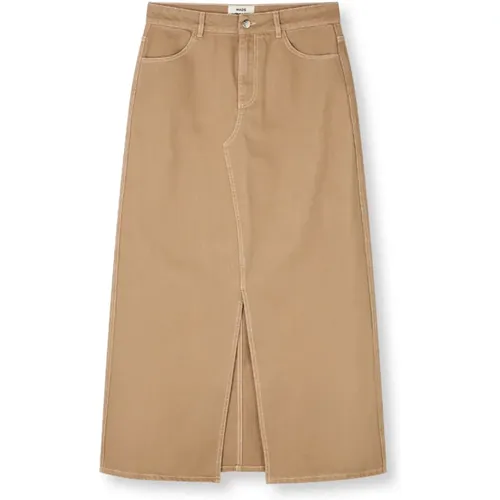 Cool Denim Skirt with High Front Slit , female, Sizes: 3XL, L, XL, 2XL - Mads Nørgaard - Modalova