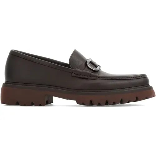 Leather Loafer Shoe , male, Sizes: 5 UK, 8 1/2 UK - Salvatore Ferragamo - Modalova