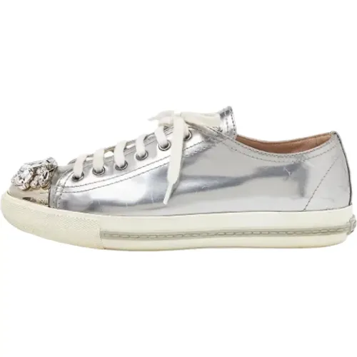 Pre-owned Leder sneakers , Damen, Größe: 38 1/2 EU - Miu Miu Pre-owned - Modalova