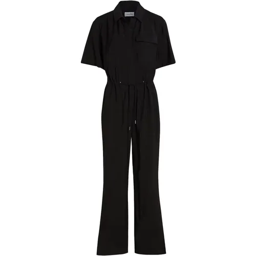 Viscose Nylon Blend Jumpsuit , female, Sizes: L, XS - Calvin Klein - Modalova