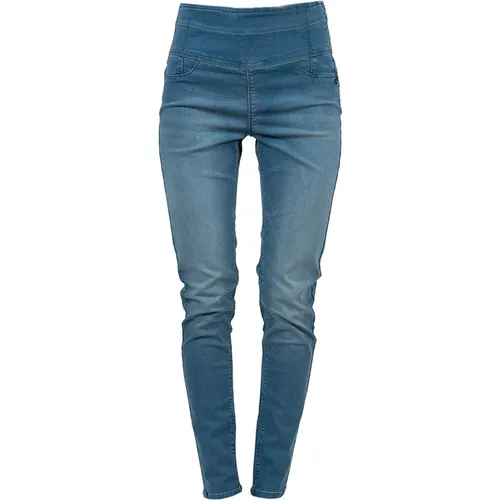 Slim-Fit High-Waist Jeans mit Used-Effekt , Damen, Größe: W32 - PATRIZIA PEPE - Modalova