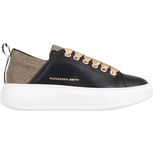 Schwarz Gold Wembley Frau Sneakers , Damen, Größe: 41 EU - Alexander Smith - Modalova