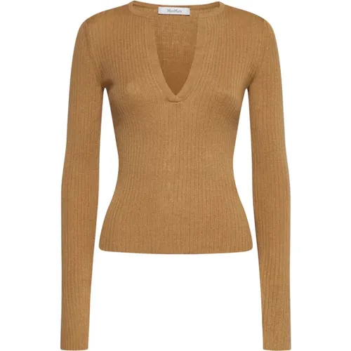 Camel Silk Cashmere Sweater , female, Sizes: L, M, S, XL - Max Mara - Modalova