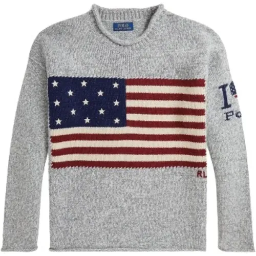 Wollstrickpullover mit amerikanischer Flagge , Herren, Größe: M - Polo Ralph Lauren - Modalova