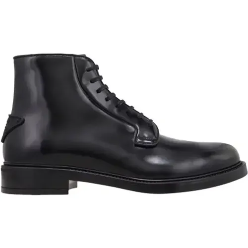 Leather Lace-Up Boots for Men , male, Sizes: 6 UK, 7 UK, 5 1/2 UK - Prada - Modalova