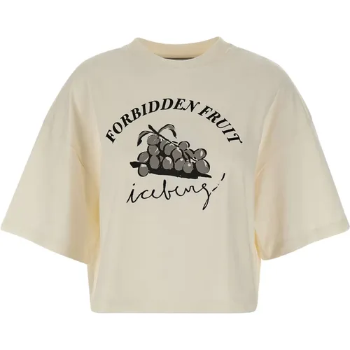 Forbidden Fruit Print Womens T-Shirt , female, Sizes: XS, S, M - Iceberg - Modalova