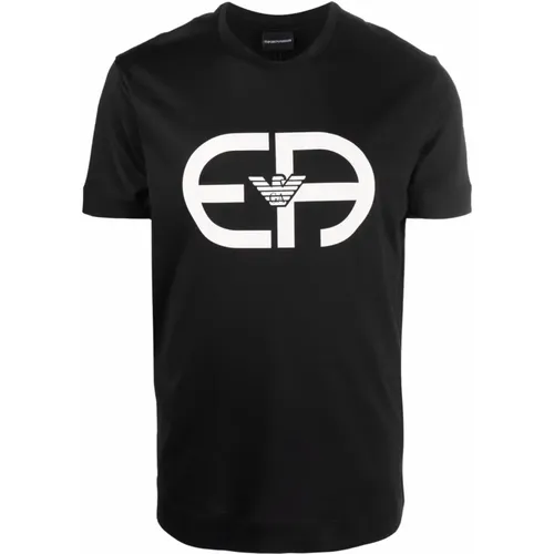 Logo Print Long Sleeve T-Shirt , male, Sizes: S - Emporio Armani - Modalova
