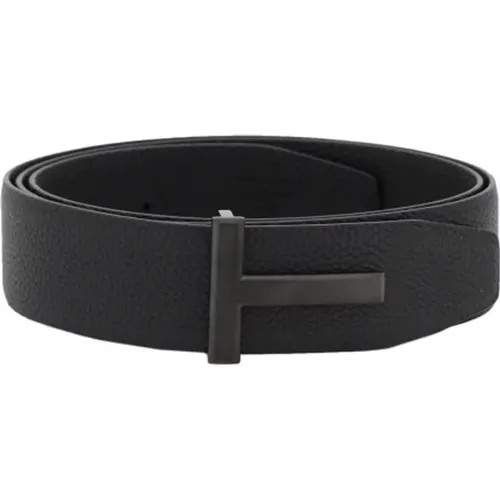 Grain Leather T Belt , male, Sizes: 100 CM, 85 CM - Tom Ford - Modalova