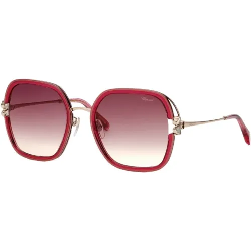 Rosa Metall Sonnenbrille für Frauen - Chopard - Modalova