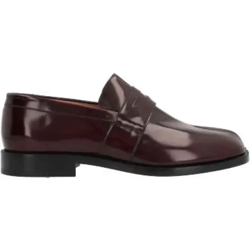 Dark Brushed Leather Split-Toe Loafers , female, Sizes: 4 1/2 UK - Maison Margiela - Modalova