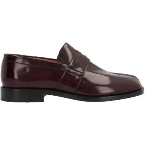 Dark Brushed Leather Split-Toe Loafers , female, Sizes: 4 1/2 UK, 4 UK - Maison Margiela - Modalova