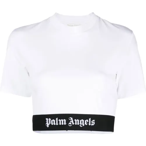 Weiße T-Shirts und Polos , Damen, Größe: S - Palm Angels - Modalova