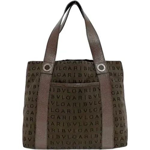 Pre-owned Canvas schultertasche , Damen, Größe: ONE Size - Bvlgari Vintage - Modalova