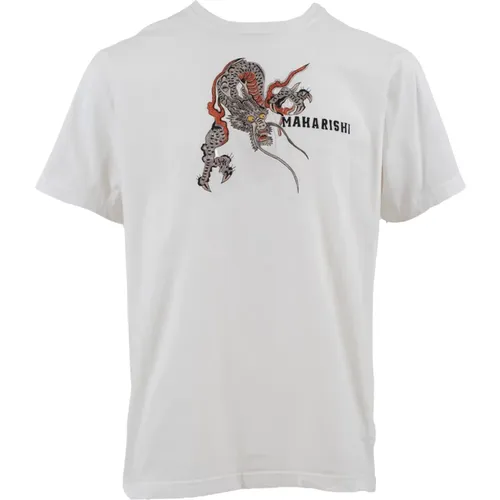 Dragon Waves T-Shirt , male, Sizes: XL, M - Maharishi - Modalova