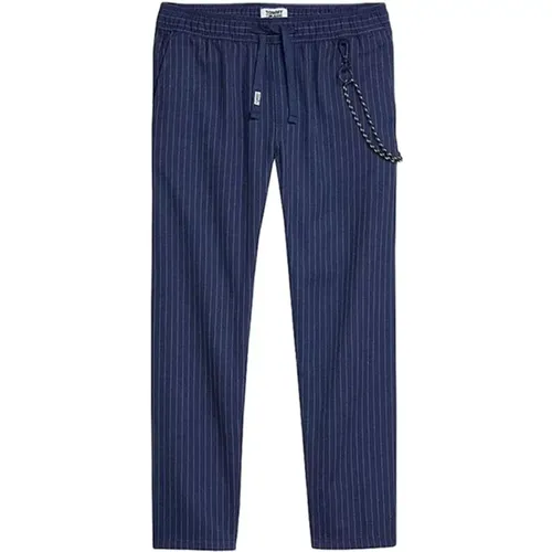 Slim-Fit Pinstripe Trousers , male, Sizes: M, L - Tommy Jeans - Modalova