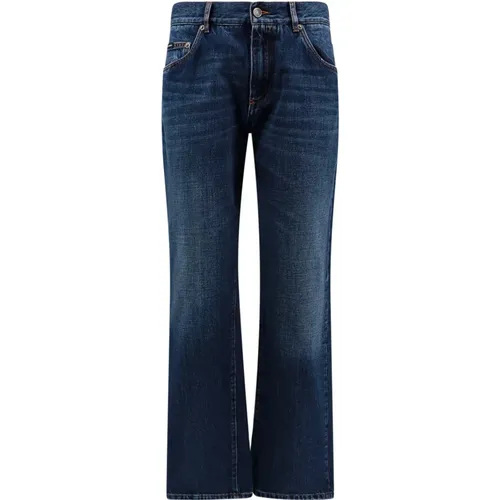 Baumwoll-Jeans mit Logo-Patch , Damen, Größe: 2XL - Dolce & Gabbana - Modalova