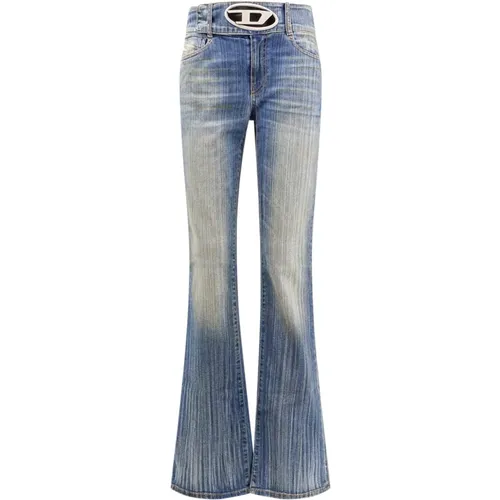 Blaue Slim Fit Jeans Niedrige Taille , Damen, Größe: W27 - Diesel - Modalova