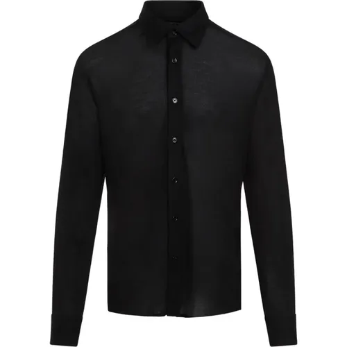Silk Shirt Classic Collar , male, Sizes: L, XL - Tom Ford - Modalova