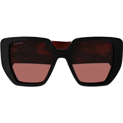 Minimalistic Oversized Geometric Sunglasses , female, Sizes: 54 MM - Gucci - Modalova