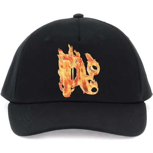 Burning Monogram Baseball Cap , unisex, Sizes: ONE SIZE - Palm Angels - Modalova