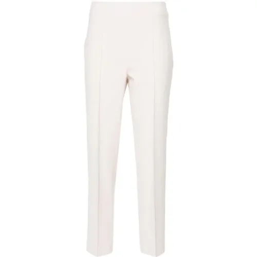 Ivory Slim-Fit Cropped Trousers , female, Sizes: M - PESERICO - Modalova