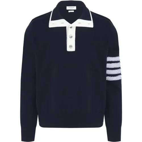 Woven Seersucker 4 Bar Stripe Sweater , male, Sizes: M - Thom Browne - Modalova