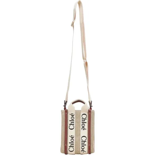 Beige Canvas Mini Tote Bag , female, Sizes: ONE SIZE - Chloé - Modalova