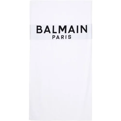 Jacquard Logo Beach Towel , male, Sizes: ONE SIZE - Balmain - Modalova