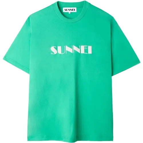 Emerald Grünes Logo T-Shirt , Herren, Größe: L - Sunnei - Modalova
