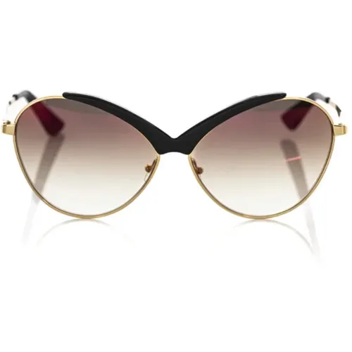 Schmetterling Sonnenbrille Metallrahmen Braune Gläser , unisex, Größe: ONE Size - Frankie Morello - Modalova