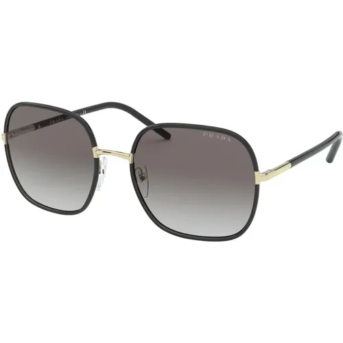 Schwarze/Graue Sonnenbrille , Damen, Größe: 58 MM - Prada - Modalova