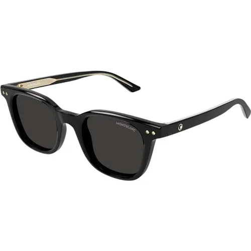 Schwarze Sonnenbrille , Herren, Größe: 49 MM - Montblanc - Modalova
