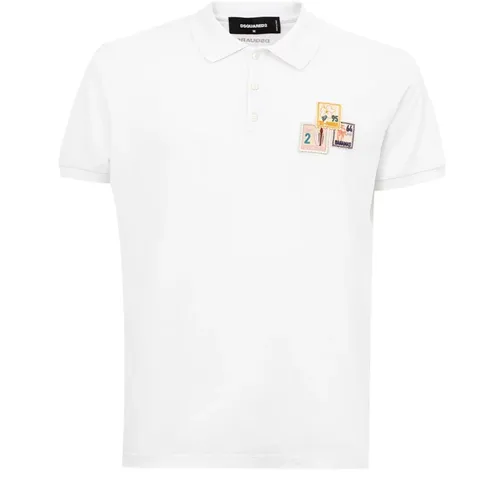 Polo Shirt with Stamp Patches , male, Sizes: M - Dsquared2 - Modalova
