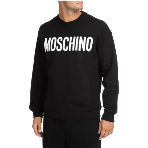 Patterned Logo Sweatshirt , male, Sizes: XL, M, S, L, 2XL - Moschino - Modalova