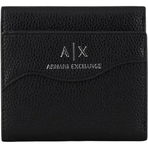 Schwarze Gehämmerte Mini Brieftasche - Armani Exchange - Modalova