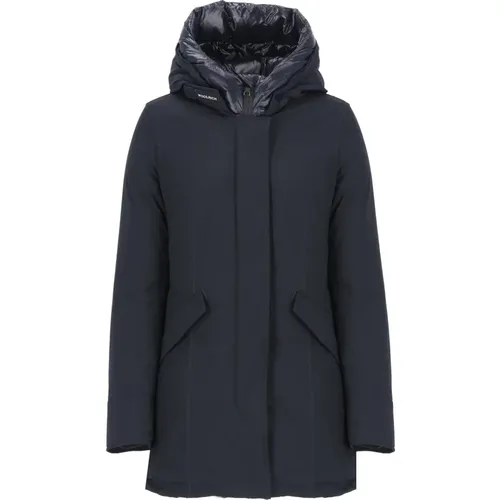 Blaue Parka mit Logokapuze Woolrich - Woolrich - Modalova