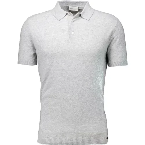 Stilvolles Graues Bouclé Polo Shirt , Herren, Größe: M - Gentiluomo - Modalova
