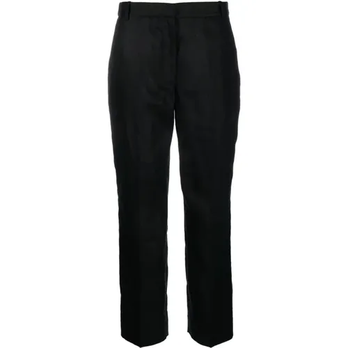 Linen slim cropped pant , female, Sizes: S, XL, XS - Calvin Klein - Modalova